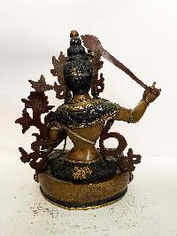 Buddhist Statue Of Manjushri, [partly Gold Plated]
