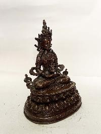 Buddhist Statue Of Aparimita, [stone Setting, Chocolate Oxidized], Chepame, Amitayus