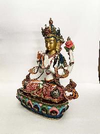 Buddhist Statue Of Chenrezig, [traditional Color, Face Painted]