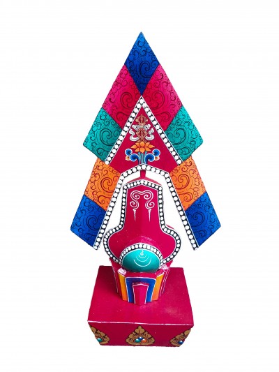 Buddhist Offering Item Of [lazya] 100 Gods Wooden Painted Torma, []