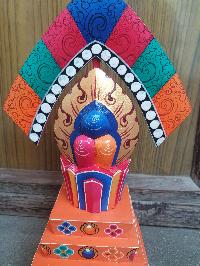 Buddhist Offering Item Of Wooden Painted Torma Zambala Wooden Painted Torma, []