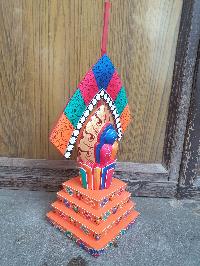 Buddhist Offering Item Of Wooden Painted Torma Zambala Wooden Painted Torma, []
