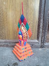 Buddhist Offering Item Of Wooden Painted Torma Zambala Wooden Painted Torma, []