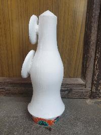 Buddhist Offering Item Of White Big Saljey Fruits Wooden Painted Torma, []
