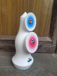 Buddhist Offering Item Of White Saljey Fruits Wooden Painted Torma