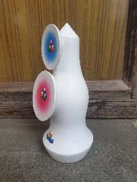 Buddhist Offering Item Of White Saljey Fruits Wooden Painted Torma
