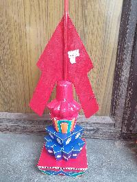 Buddhist Offering Item Of Phurba Wooden Painted Torma, []