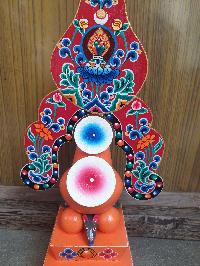 Buddhist Offering Item Of Norla Zambala Wooden Painted Torma, []