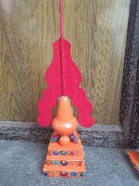 Buddhist Offering Item Of Norla Zambala Wooden Painted Torma, []