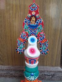 Buddhist Offering Item Of Chengrezig Dungaranhdol Wooden Painted Torma, []