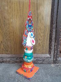 Buddhist Offering Item Of Chengrezig Dungaranhdol Wooden Painted Torma, []