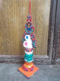 Buddhist Offering Item Of Chengrezig Dungaranhdol Wooden Painted Torma, []