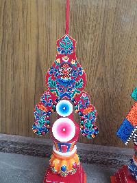 Buddhist Offering Item Of Wooden Painted Torma Set Of Bajra And Phurba, [10x10x40 Each]