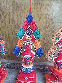 Buddhist Offering Item Of Wooden Painted Torma Set Of Bajra And Phurba, [10x10x40 Each]