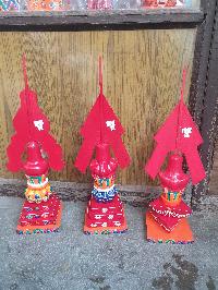 Buddhist Offering Item Of Wooden Painted Torma Set Of Bajra And Phurba, [10x10x40 Each]