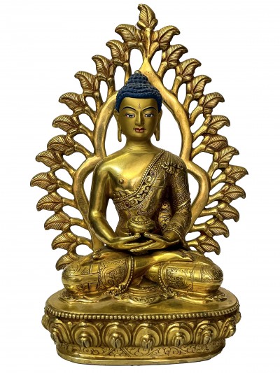 Buddhist Statue Of Amitabha Buddha, [full Gold Plated, Face Painted]