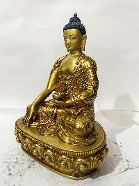 [master Quality], Buddhist Statue Of Shakyamuni Buddha, [full Gold Plated, Stone Setting, Face Painted]