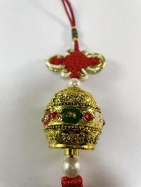 Buddhist Ritual Wall Hanging With Prayer Wheel Design, [stone Setting]