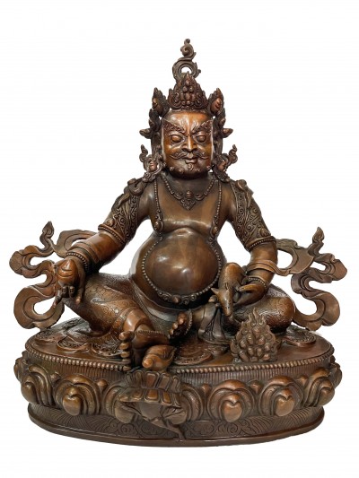 [master Quality], Buddhist Statue Of Yellow Jambhala, [chocolate Oxidized]