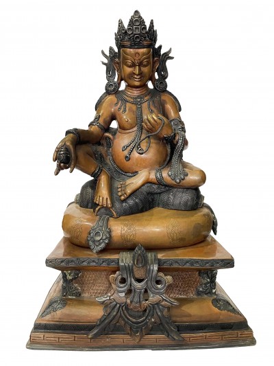 Hq, Buddhist Statue Of Black Jambhala, [chocolate Oxidized], [rare Find]