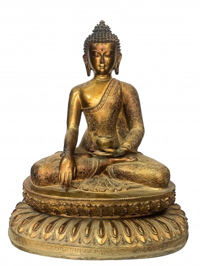 [master Quality], Buddhist Statue Of Shakyamuni Buddha, [gold Plated, Antique]