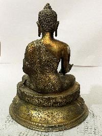Buddhist Statue Of Medicine Buddha, [full Gold Plated, Antique]