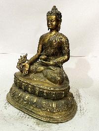 Buddhist Statue Of Medicine Buddha, [full Gold Plated, Antique]