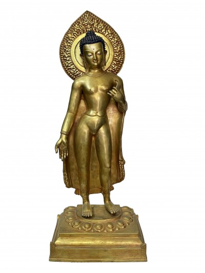 [master Quality], Buddhist Statue Of Dipankara Buddha, [gold Plated], [rare Find]
