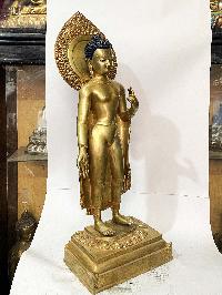 [master Quality], Buddhist Statue Of Dipankara Buddha, [gold Plated], [rare Find]