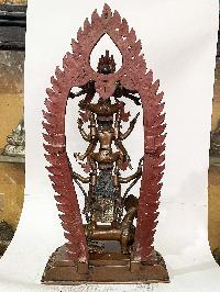 [master Quality], Buddhist Statue Ofhari Hari Hari Vahana Lokeshvara, [chocolate Oxidized], [rare Find]