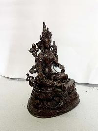 Hq, Buddhist Statue Of Green Tara, [chocolate Oxidized]