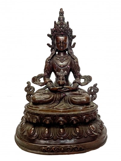Hq, Buddhist Statue Of Aparimita, [chocolate Oxidized], Chepame, Amitayus