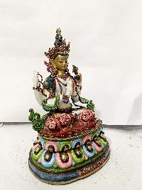 Hq, Buddhist Statue Of Chenrezig, [traditional Color, Face Painted]
