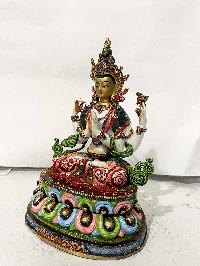 Hq, Buddhist Statue Of Chenrezig, [traditional Color, Face Painted]