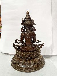 Hq, Buddhist Statue Of Aparimita, Amitayus, [chocolate Oxidized], Chepame