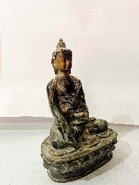 Hq, Buddhist Statue Of Medicine Buddha, [partly Gold Plated]