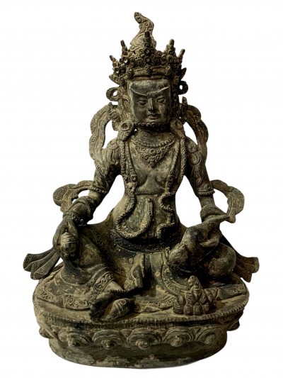 Hq, Buddhist Statue Of Black Jambhala, [black Oxidized]