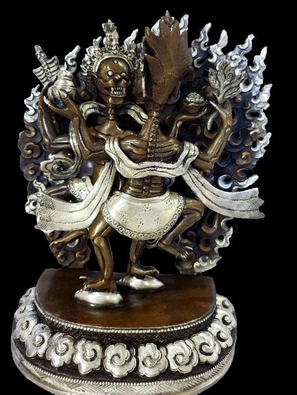 Buddhist Statue Of Citipati, [silver And Chocolate Oxidized]