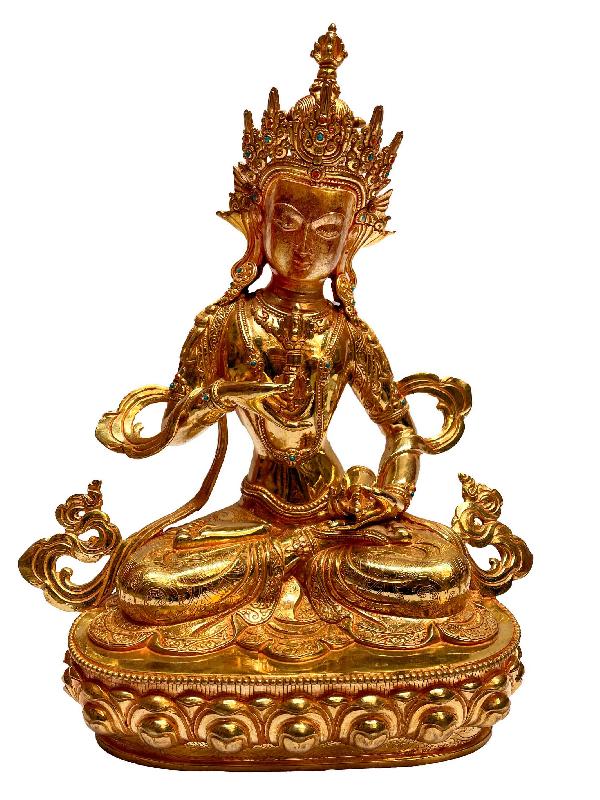 [master Quality], Buddhist Statue Of Vajrasattva, [full Gold Plated, Stone Setting]