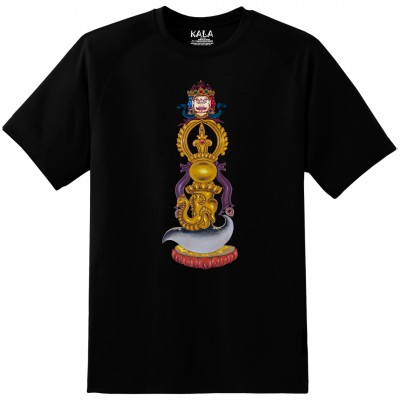 Nepali Cotton Round Neck T-shirt [black] Print Of [kartika Killa], By Yelos Bajracharya