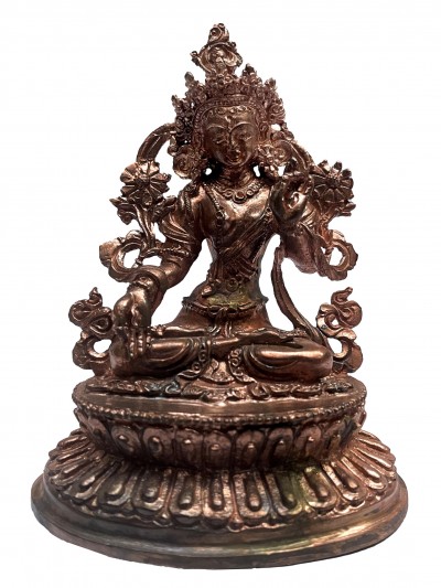 Buddhist Miniature Statue Of White Tara, [ceramic Molding]