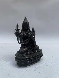 Buddhist Miniature Statue Set Of Lama, [black Oxidized]