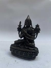 Buddhist Miniature Statue Set Of Lama, [black Oxidized]