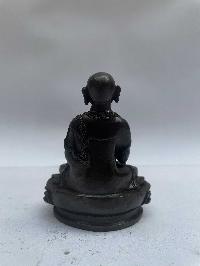 Buddhist Miniature Statue Set Of Lama, [black Oxidized]