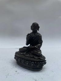 Buddhist Miniature Statue Set Of Lama, [black Oxidized]