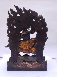 Tibetan Statue Of Palden Lahmo, With Traditional Color Antique Finishing