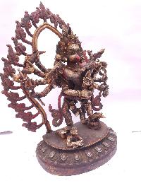 Tibetan Statue Of Garuda, With Traditional Color Antique Finishing, White