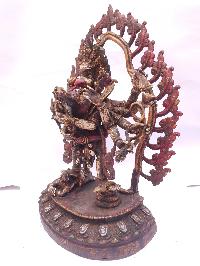 Tibetan Statue Of Garuda, With Traditional Color Antique Finishing, White