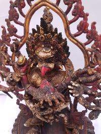 Tibetan Statue Of Garuda, With Traditional Color Antique Finishing, White
