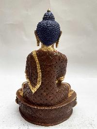 Buddhist Statue Of Ratnasambhava Buddha, [partly Gold Plated, Face Painted]
